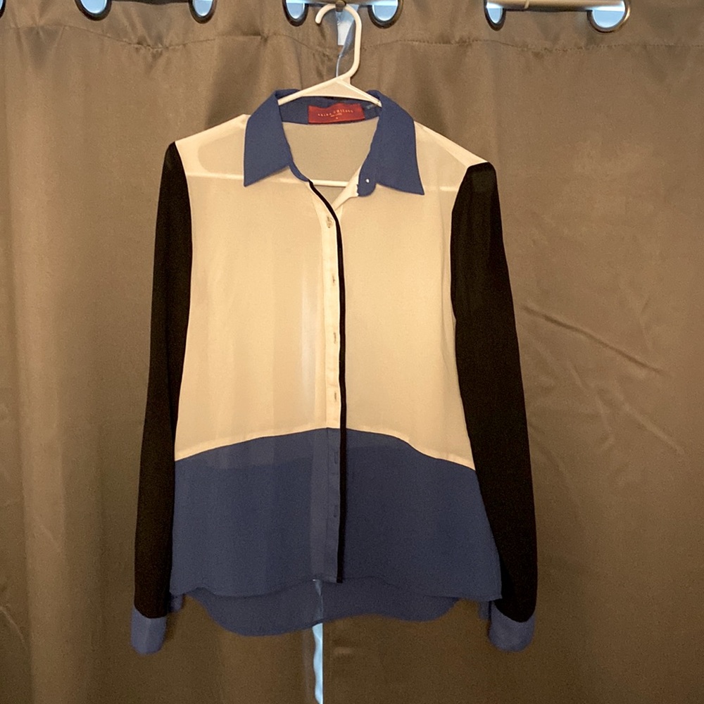 Akira Chicago Color Block Button Up